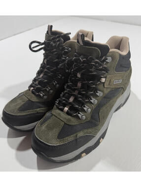 Skechers Waterproof Hiking Boots Womens 7.5 Olive Black Relaxed Fit Memory Foam